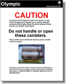 CAUTION: Do not handle or open these canisters.