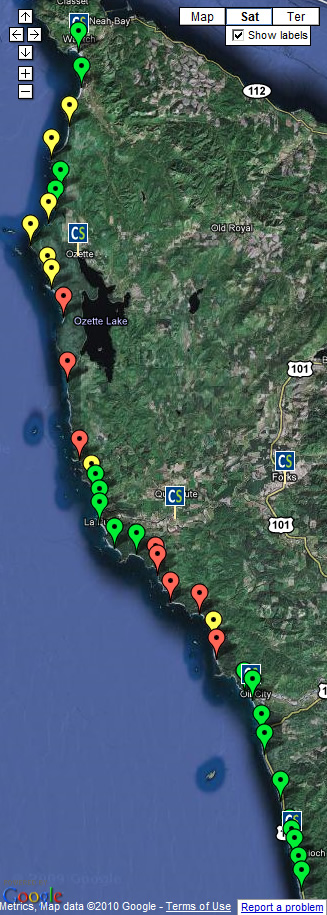 Washington Coast Cleanup 2010 - North Coast Locations