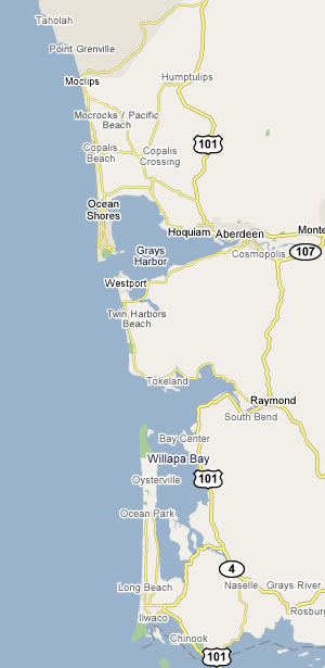 Southern coast of Washington State.